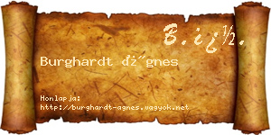 Burghardt Ágnes névjegykártya