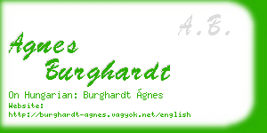 agnes burghardt business card